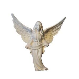 Vintage Holland Mold Ceramic Angel Wall Hanging Figurine White Glaze Gloria